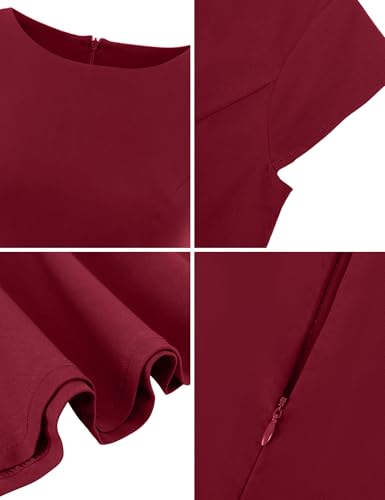 Image of Dressystar Women's Vintage 1950s A Line Cap Sleeve Cocktail Party Dress