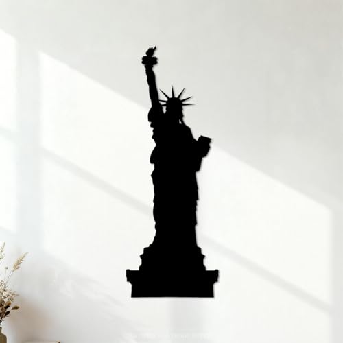 Stickers muraux en vinyle silhouette de la statue de la liberté 42x114.1cm N'abîme pas le mur Noir