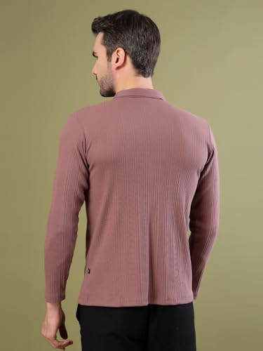 Image of Rigo Printed Casual T-Shirts for Men | Waffle Knit Solid T-Shirt for Men | Full Sleeves T-Shirts for Men