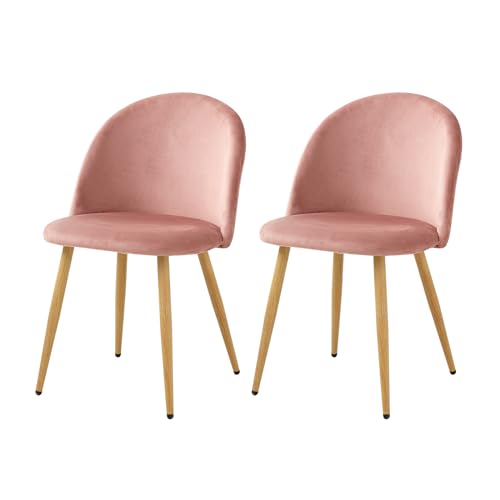 Jzgorc Pack De 2 Silla De Comedor, Silla De Comedor De Terciopelo Suave, Silla De Cocina Con Patas De Metal, Silla De Comedor Moderna Con Almohadilla Protectora Ajustable - Rosa Jzgorc Pack De 2 Silla De Comedor, Silla De Comedor De Terciopelo Suave, Silla De Cocina Con Patas De Metal, Silla De Comedor Moderna Con Almohadilla Protectora Ajustable - Rosa