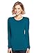 Cherokee Women's Long Sleeve Knit Underscrub Tee, Caribbean Blue, Medium