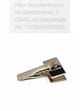 JUST REFINE® Plattenhalter Personalisiert 25x50mm - Individuell Gestaltbar für Adresse, Name oder Firma, bis zu 4 Zeilen möglich (Plattenhalter mit Texteingabe 25x50mm Eckig