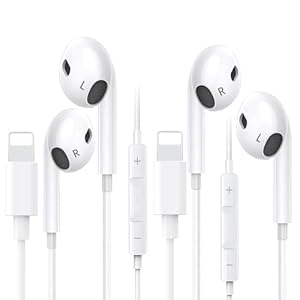 2 Pack iPhone Wired Earphones-In Ear Headphones Wired [Apple MFi Certified] Built-in Control Button Earbuds Plug to play sound,iPhone Headphones Compatible with 14/13/12/11/SE/XR/XS/8/7