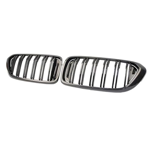 Calandres avant de voiture BMW Série 6 GT G32 2018-2020, calandre double lamelles carbone ABS