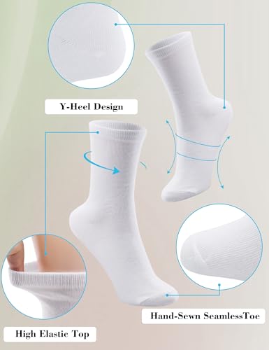 Duufin 12 Pairs Men's Crew Socks Mid Calf Casual Workout Gym Plain Crew Athletic Socks for Men3