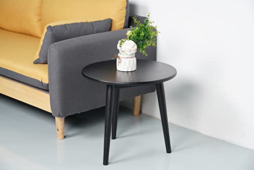 Theokleia 50Cm Round Small Side Table, Coffee Casual, Living Room Sofa Bedside Shelf Table (Black) #TOP1