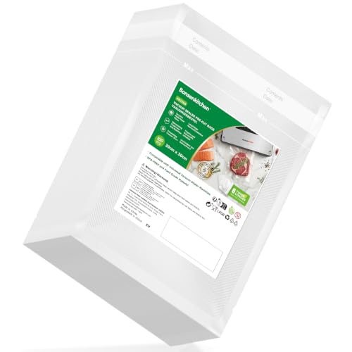 Bonsenkitchen Bolsas de Vacío Para Alimentos 100 Bolsas 20x30 cm