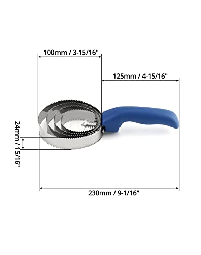QWORK® Doppelseitiger Striegel, Pferdebürste, 4 Ringen, mit Soft Touch Griff