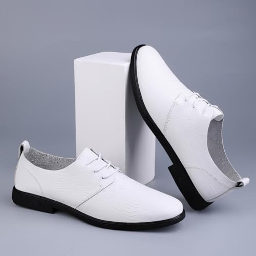 Men's Lace - up Dress Shoes, Crocodile - Embossed Leather Oxfords for Business & Formal Occasions2