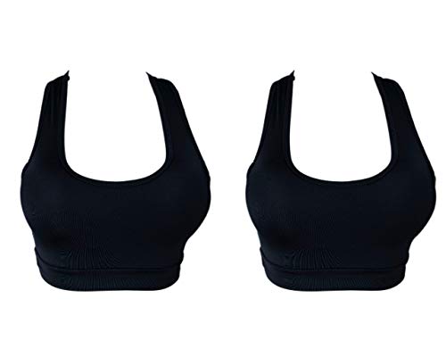 kit 2 Top Com Bojo Nadador Suplex Liso Ou Estampado PRETO-PRETO GG