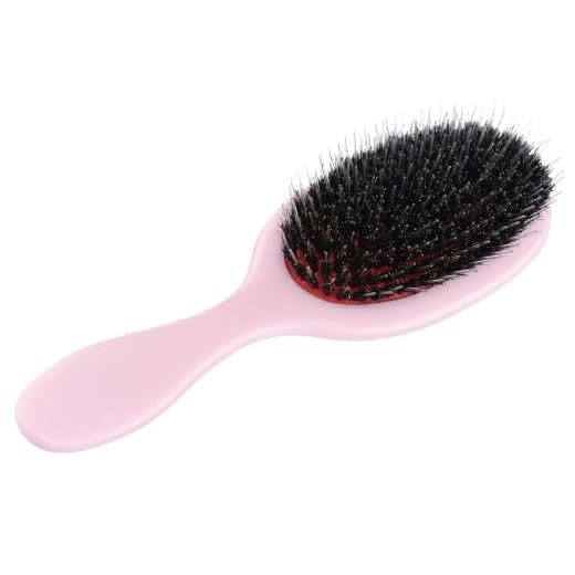 Boar Bristle Detangler Hair Brush for Women and Men, Anti-frizz Detangling Paddle Brush Styling Hairbrush for Curly Fine Wavy Frizzy Straight Hair, Flexible Nylon Boar Bristle Brush, Reduce Hair Breakage
