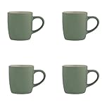 Price & Kensington Accents Mug Set, Sage Green with Cream Inner, 330ml Stoneware, Set of 4 | Durable Ceramic, Dishwasher & Microwave Safe, British Heritage Brand