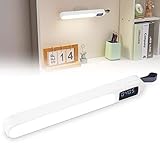 Euproce Wall Reading Light, 3 Colors Rechargeable Dimmable LED Stick on Bunk Bed Lamp with LCD Display Digital Clock, Magnetic Mounted Under Cabinet Lighting with Rotating Stand (White)