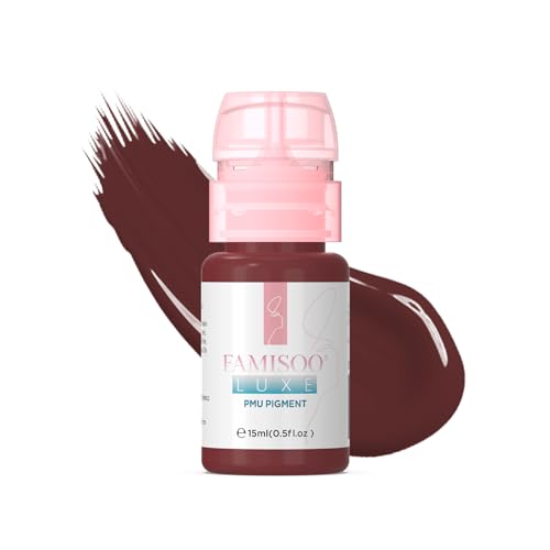 FAMISOO PMU Pigment for Lip (0.5fl.oz/15ml) Professional Tattoo Ink for Long-Lasting Lips Color Microblading Ink Permanent Makeup Beauty Tattoo Supplies(T42-Victorian-Rose-15ml)
