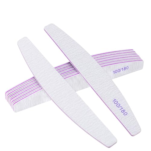 Limes a Ongles, 8 pcs Lime à Ongles Professionnelle à Double Face Réutilisable 100/180 Grit Pour Les Salons De Manucure, Le Diy Nail Art à La Maison
