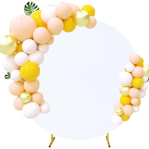 6FT Round Wedding Arch Cover for 6FT Circle Arch Stand, Thick Polyester Fabric Adjustable Circle Arch Backdrop Cover for Wedding Birthday Party Baby Shower Photography Decoration?White?