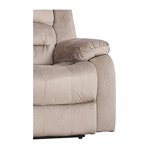 Image of HomeTown Bradford Fabric Three Seater Recliner in Beige Colour