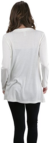 Image of ToBeInStyle Womens Open Front Long Sleeve Lightweight Asymmetrical Draped Cardigan with Side Pockets
