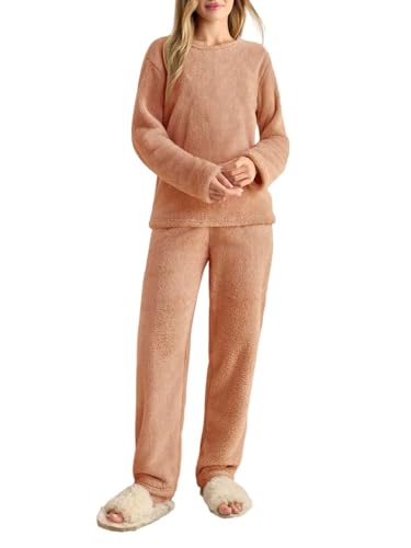 Image of KOTTY Women's Black Winter Tracksuit Co-Ord Set | Warm Woolen Fleece Jogger & Sweatshirt Suit for Stylish Gym & Travel Wear