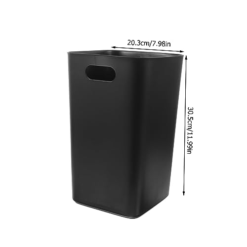 Caneca de basura rectangular negra para cocina y baño miniatura 2