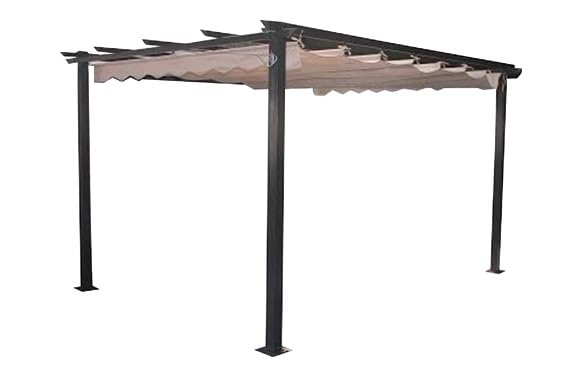 M279707 - Pergola Aluminio toldo corredero 3x4 m Crudo