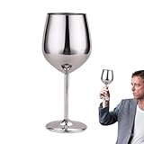Copas de vino de acero inoxidable | Copas altas para vino – Copas de pie con buena lámpara de araña para restaurante, fiesta, bar y familia
