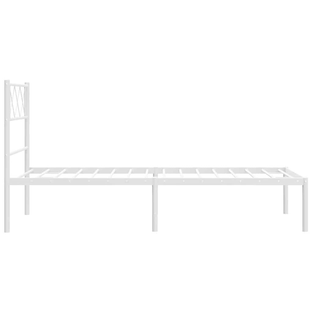 vidaXL Giroletto con Testiera Metallo Bianco 100x190 cm