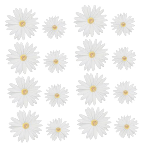 COLLBATH 1 Caja Caja de Flores de Papel para Decoración de Tartas Toppers de Cupcake con Margaritas Blancas para Shower Bodas y Fiestas Temáticas de Primavera