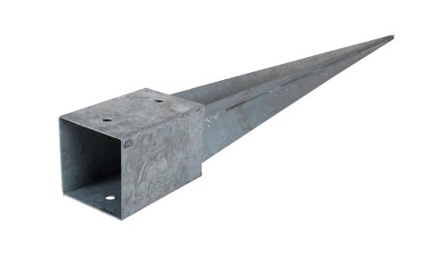 Preisvergleich Produktbild Einschlagbodenhülse / aus Stahl, feuerverzinkt / 90x90 mm x 900mm / zum Einbringen von Pfosten 9x9 cm im Erdreich ohne Beton / Pfostenhülse / Boden-Einschlaghülse / Erdhülse / Bodenhülse