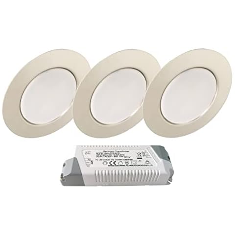Trango 3er Set LED Recessed Downlights with Transformer Cover