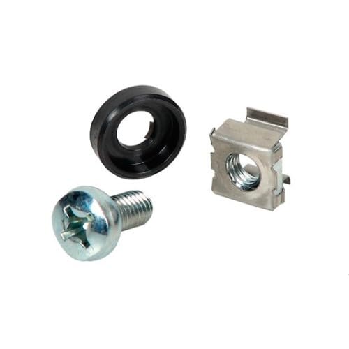 Kit de tornillos para rack (10 uds) - Ideal para montaje y fijación de equipos en instalaciones de servidores y telecomunicaciones.