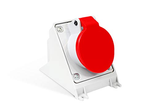 Tomada Sobrepor Newkon 380/440v 6h Ip44 Steck Vermelho 3p+t 16a
