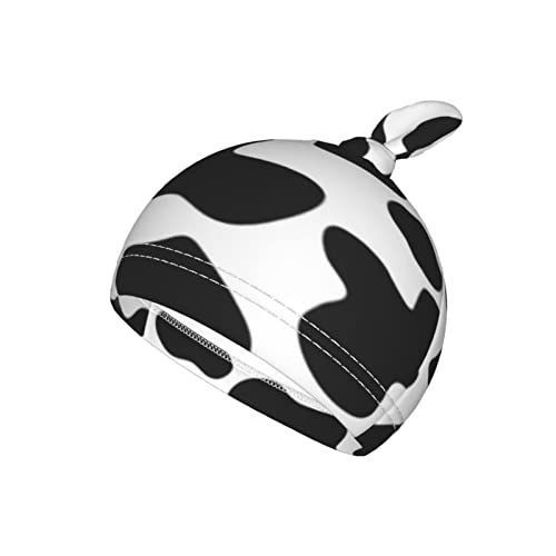 Black And White Cow Print Baby Stuff Swaddle Blanket Hat Set,Soft And Stretchy Infant Receiving Blanket For Newborn, Swaddle Sack Wrap For Boy/Girl #TOP2