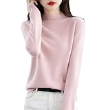 Eigenschaften: Damen-Pullover mit Rundhalsausschnitt, lange Ärmel, leicht, klassisch, einfarbig, Rundhalsausschnitt, das weder hoch noch niedrig ist, das gerippte Schlauch-Design ist einfach an- und auszuziehen, bietet Ihnen ein stilvolles und elegantes Aussehen.