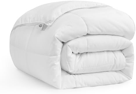 UGG Danielle Comforter Duvet Insert Cooling Lightweight Down Alternative Hypoallergenic Washable Quilted Fluffy Comforter Blanket Corner Tabs for Duvet Cover, King/California King, Bright White - Thumbnail 2