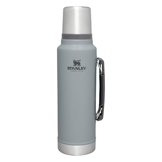Stanley Classic Legendary Vacuum Bottle 1.5 qt | Wide Mouth with Leakproof Cup Lid | Keep Drinks Hot or Cold | Packable for Travel | Insulated Stainless Steel Thermos | BPA-Free | Hammertone Silver
