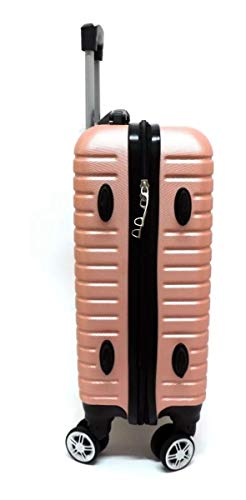 Mala De Bordo Viagem Abs Rodinhas Giro 360° Rosa Hinza P