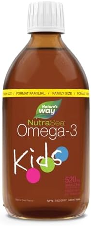 Nature's Way NutraSea Kids Omega 3 Supplement with Vitamin D3 – Supports Bone, Eye, Nerve Development – Helps Support Cognitive Health and Brain Function – For Children Ages 1 to 14 – Bubblegum, 500ml