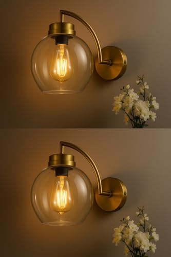 Image of Imperial Grace Vintage Gold Wall Lamp | Classic Cream Fabric Platted Shade | Wall Lamp with Metal Frame | Decorative Lighting Fixture for Living Room, Bedroom (ALD-084-WL-2)