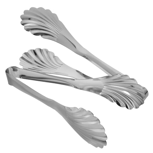 STOBAZA 2 Piezas Pinzas de Acero Inoxidable para Servir Ensaladas y Cocinar Diseño Elegantes de Unidades para Pan Pasta y Filetes Cocina Profesional y Buffet