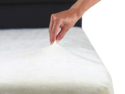 MALIKA® Premium warme Spannbettlaken Cashmere-Touch Bettlaken Jersey Fleece Spannbetttuch Laken, Farbe:Petrol, Größe:140-160 x 200 cm