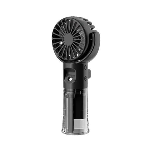 Mini Ventilador de Mano Klack F4 con Pulverizador de Agua - Recargable por USB, Negro