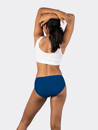 Image of Lavos Bamboo Cotton Panties for Women, Comfortable Soft Mid-Waist Hipster Panty with Thin Inner Elastic, Anti-Bacterial Odour Free Underwear for Womens, Seamless No Visible Briefs for Ladies
