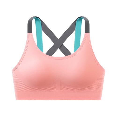 HAOLEI Sujetadores Deportivos Mujer,Sujetador Sin Aros Push Up con Espalda Descubierta Básicos Cuello en U Sostenes de Mujer con Relleno Cómodo Transpirable Brasier Sin Costuras Soprts Bra