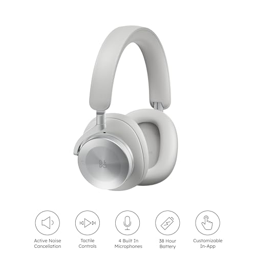 Image of Bang & Olufsen Beoplay H95 3rd Gen Wireless Bluetooth Over-Ear Headphones - Active Noise Cancellation, Transparency Mode, Voice Assistant Button with mic (Grey Mist), Black