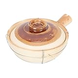 SUPVOX Cazuela de Barro Cerámico para Cocinar 0,8l Asa y Revestimiento de Hierro, Olla para Guisar y Preparar Arroz al Estilo Tradicional, Utensilio Doméstico para Cocina Casera
