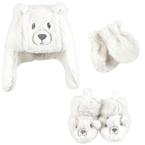 Hudson Baby Unisex Baby Trapper Hat, Mitten And Bootie Set, Cream Bear, 0-6 Months #TOP26