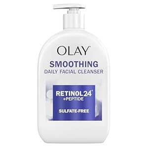 Olay Face Wash, Daily Facial Cleanser with Retinol, Peptides & Glycerin – Smoothing, Noursihes Skin Surface, Hydrates while Cleansing – Sulfate-Free, Paraben-Free, 16 Oz