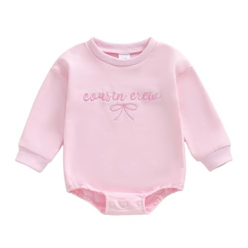 GOOCHEER Cousin Crew Matching Outfit Kids Newborn Baby Girl Bubble Romper Long Sleeve Toddler Girl Sweatshirt Clothes Fall