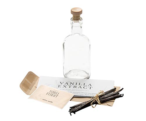 Native Vanilla Home Extract Kit - 10 Extract Grade B Vanilla Beans, 375ml Clear Glass Bottle - Tahitian Vanilla